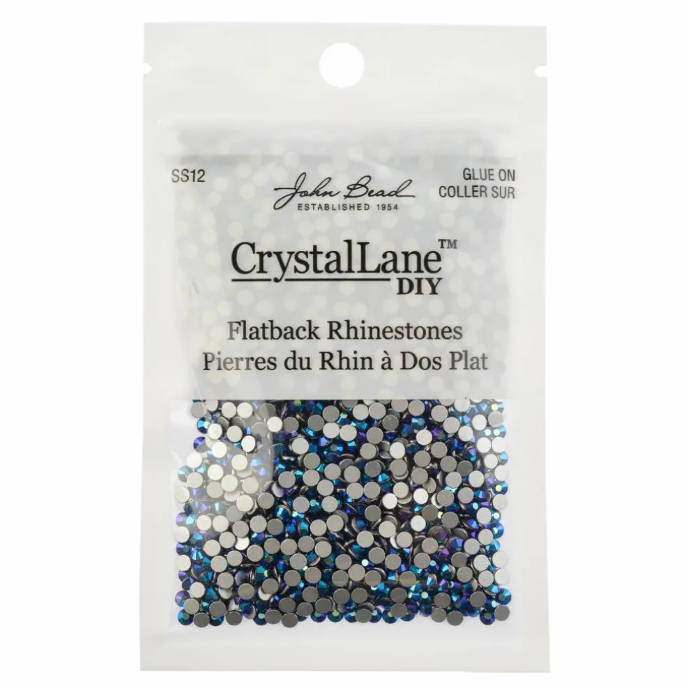 Crystal Lane DIY SS12 Glass Round Flatback Rhinestones, 2880ct.