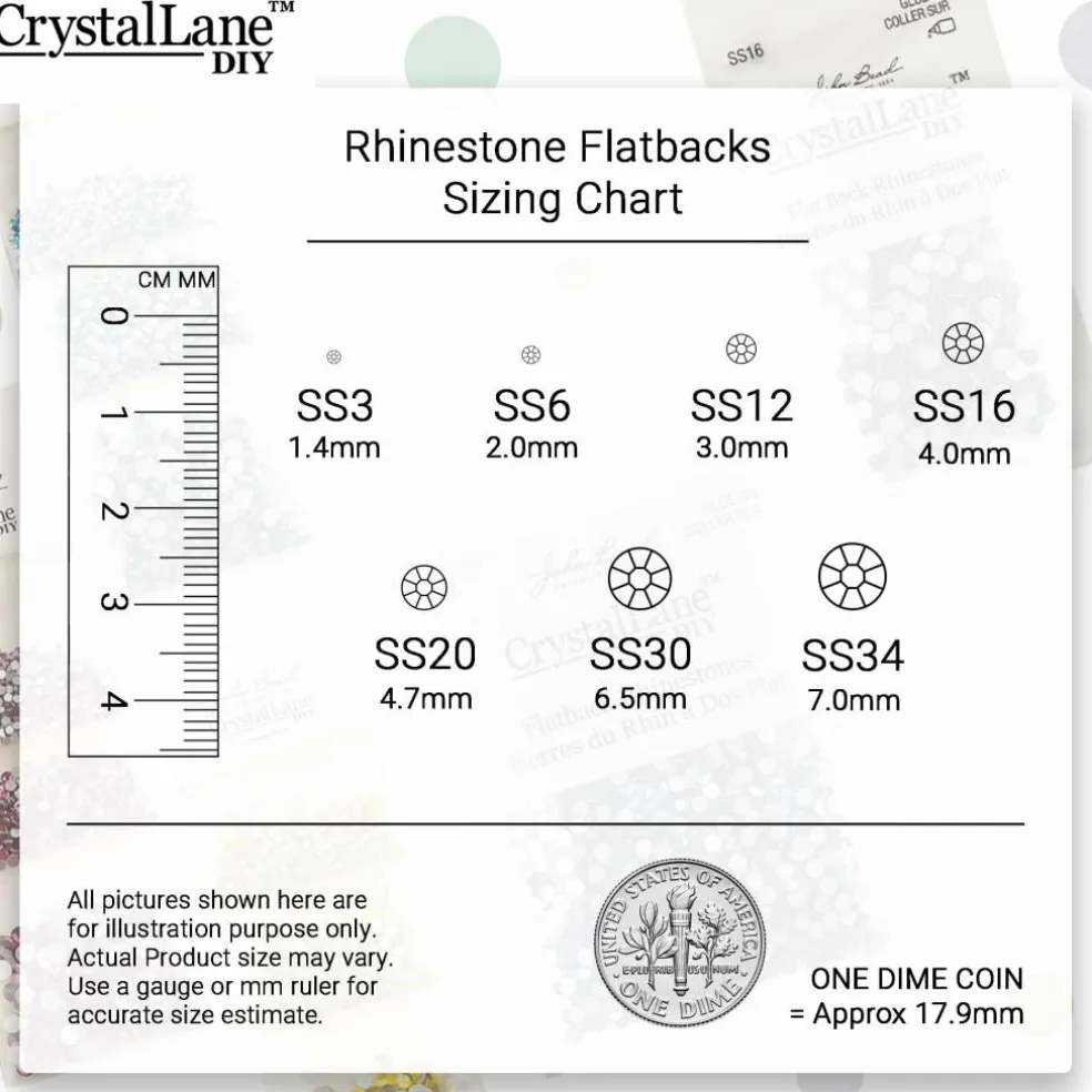 Crystal Lane DIY SS12 Glass Round Flatback Rhinestones, 2880ct.