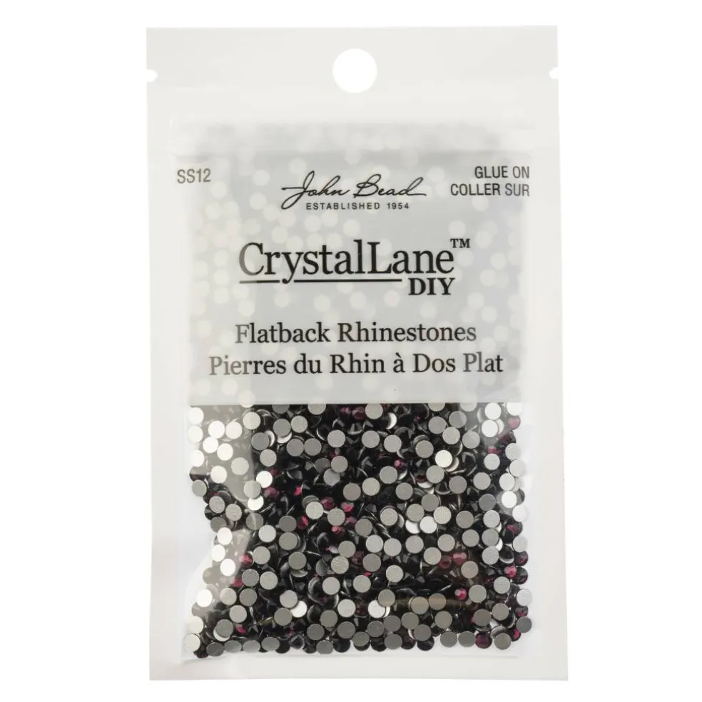 Crystal Lane DIY SS12 Glass Round Flatback Rhinestones, 2880ct.
