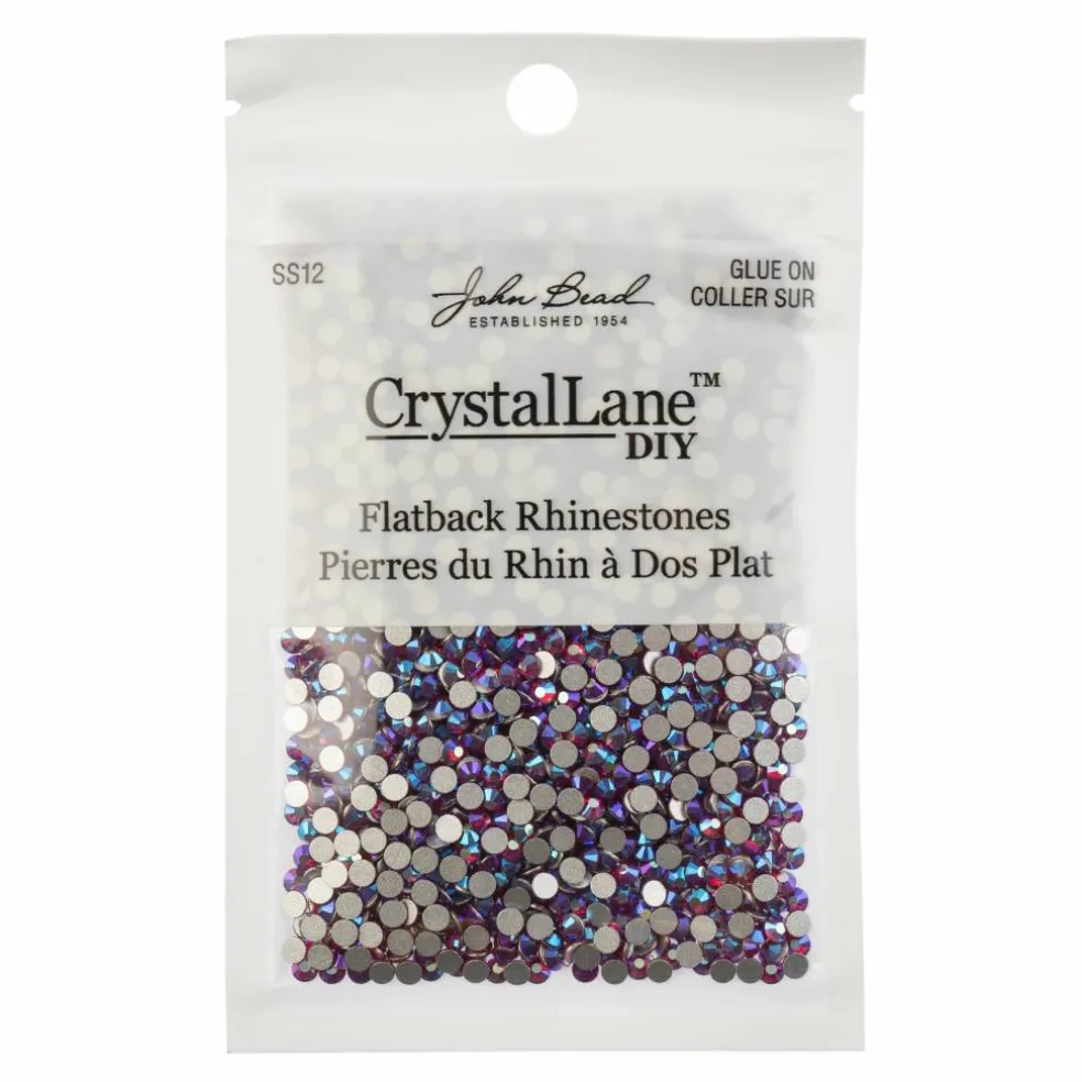 Crystal Lane DIY SS12 Glass Round Flatback Rhinestones, 2880ct.
