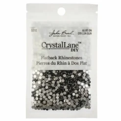 Crystal Lane DIY SS12 Glass Round Flatback Rhinestones, 2880ct.