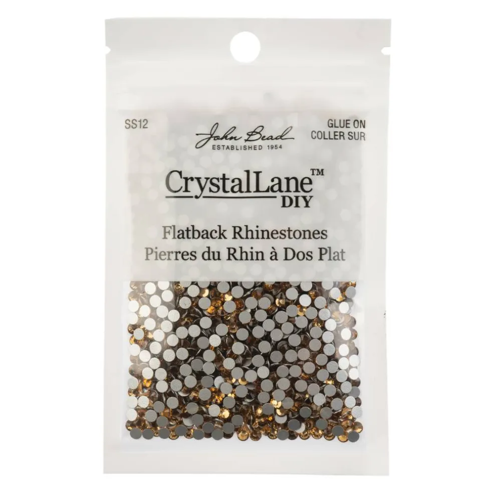 Crystal Lane DIY SS12 Glass Round Flatback Rhinestones, 2880ct.