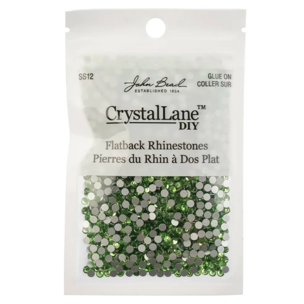 Crystal Lane DIY SS12 Glass Round Flatback Rhinestones, 2880ct.