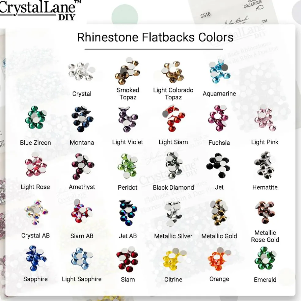 Crystal Lane DIY SS12 Glass Round Flatback Rhinestones, 2880ct.