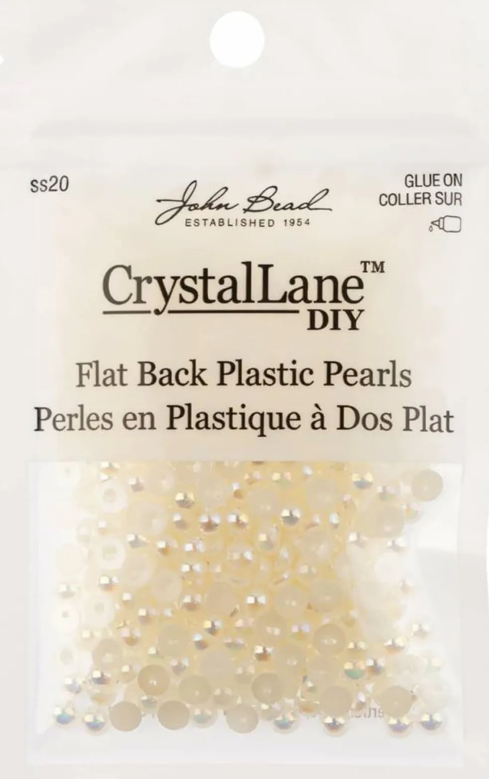 Crystal Lane DIY SS20(5mm) Plastic Pearl Flatback Rhinestones, 575pcs
