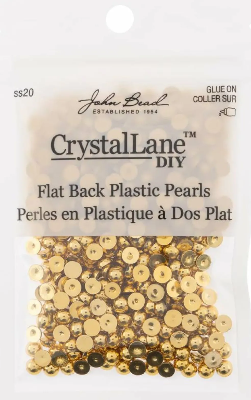 Crystal Lane DIY SS20(5mm) Plastic Pearl Flatback Rhinestones, 575pcs