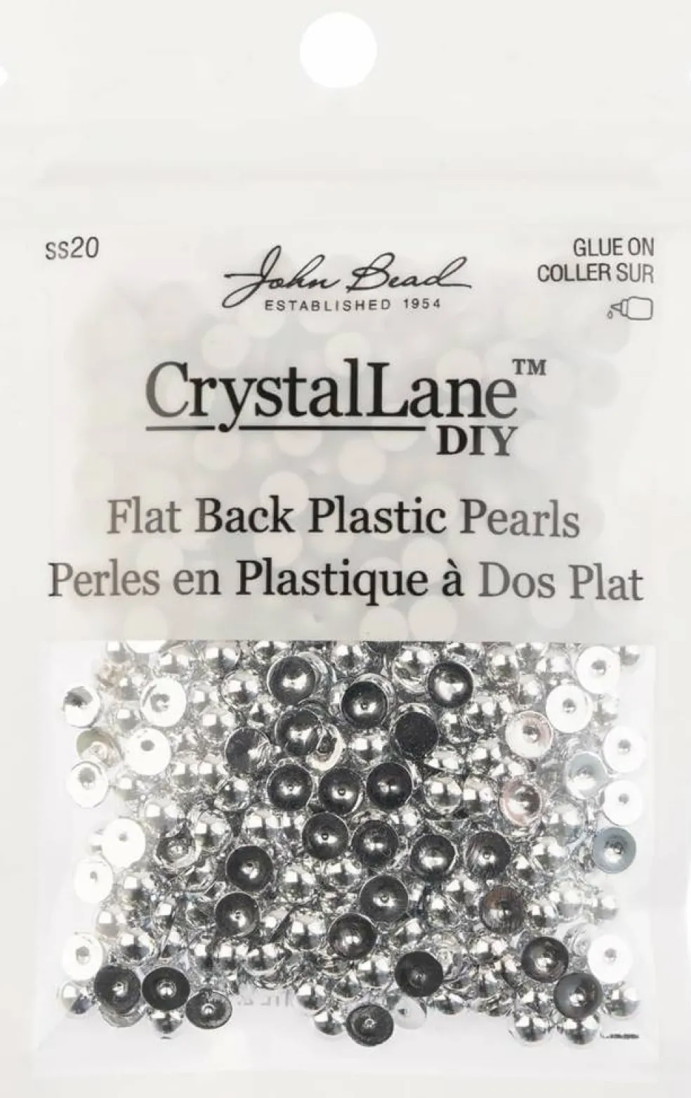 Crystal Lane DIY SS20(5mm) Plastic Pearl Flatback Rhinestones, 575pcs