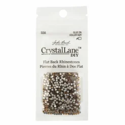 Crystal Lane DIY SS6 Round Glass Flatback Rhinestones, 1,440ct.