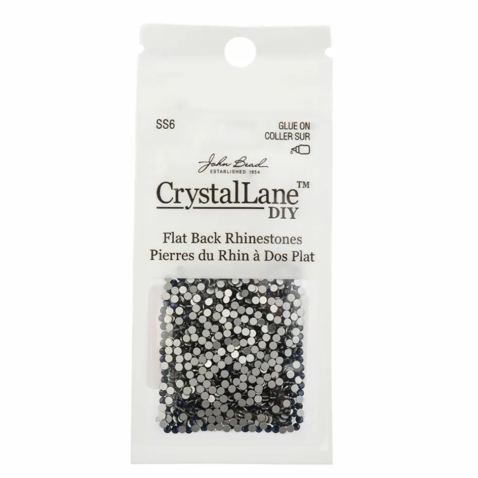 Crystal Lane DIY SS6 Round Glass Flatback Rhinestones, 1,440ct.