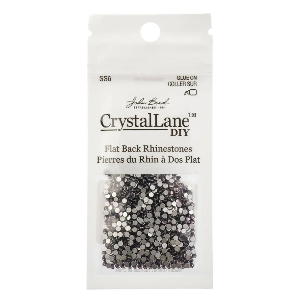 Crystal Lane DIY SS6 Round Glass Flatback Rhinestones, 1,440ct.