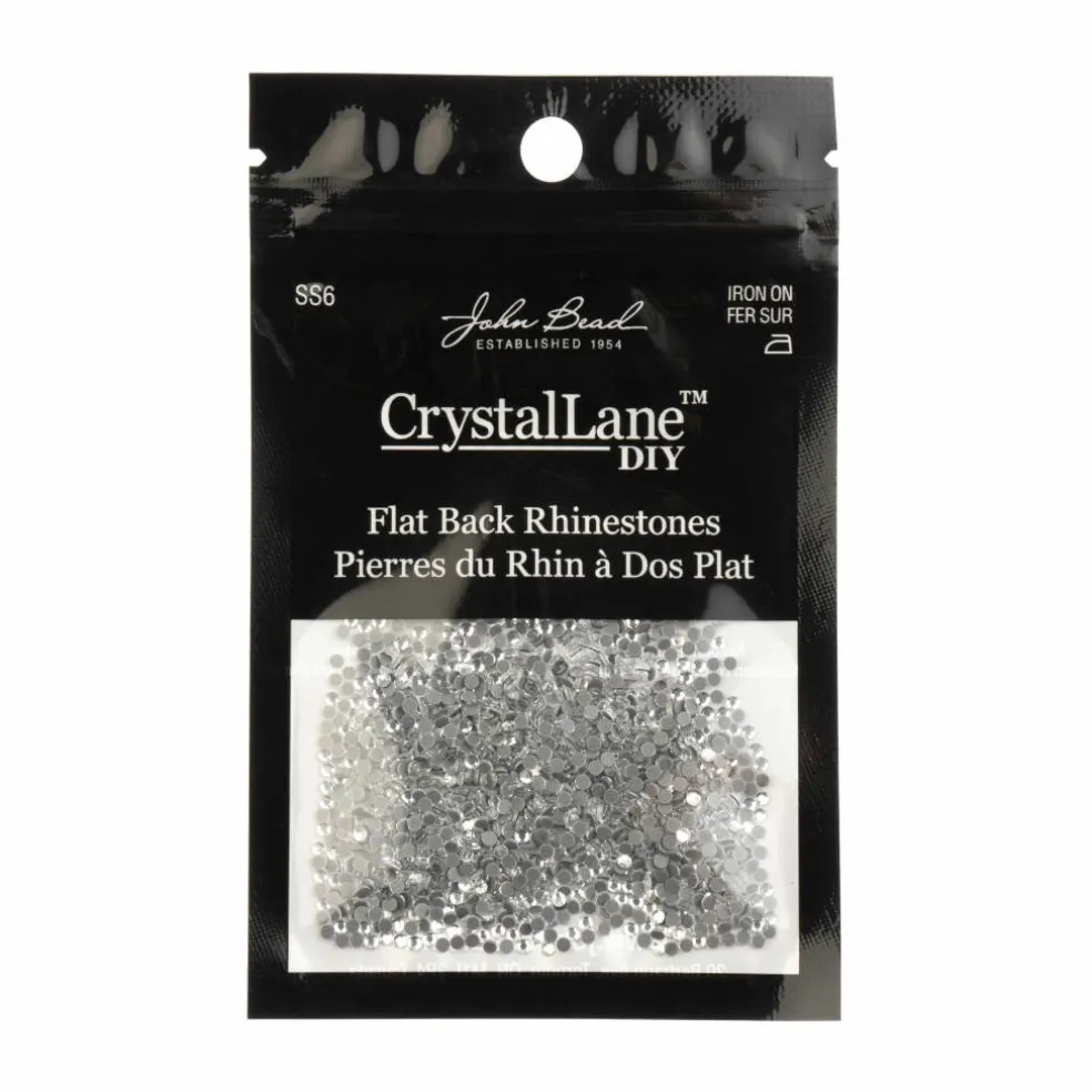 Crystal Lane DIY SS6 Round Glass Flatback Hotfix Rhinestones, 1,440ct.
