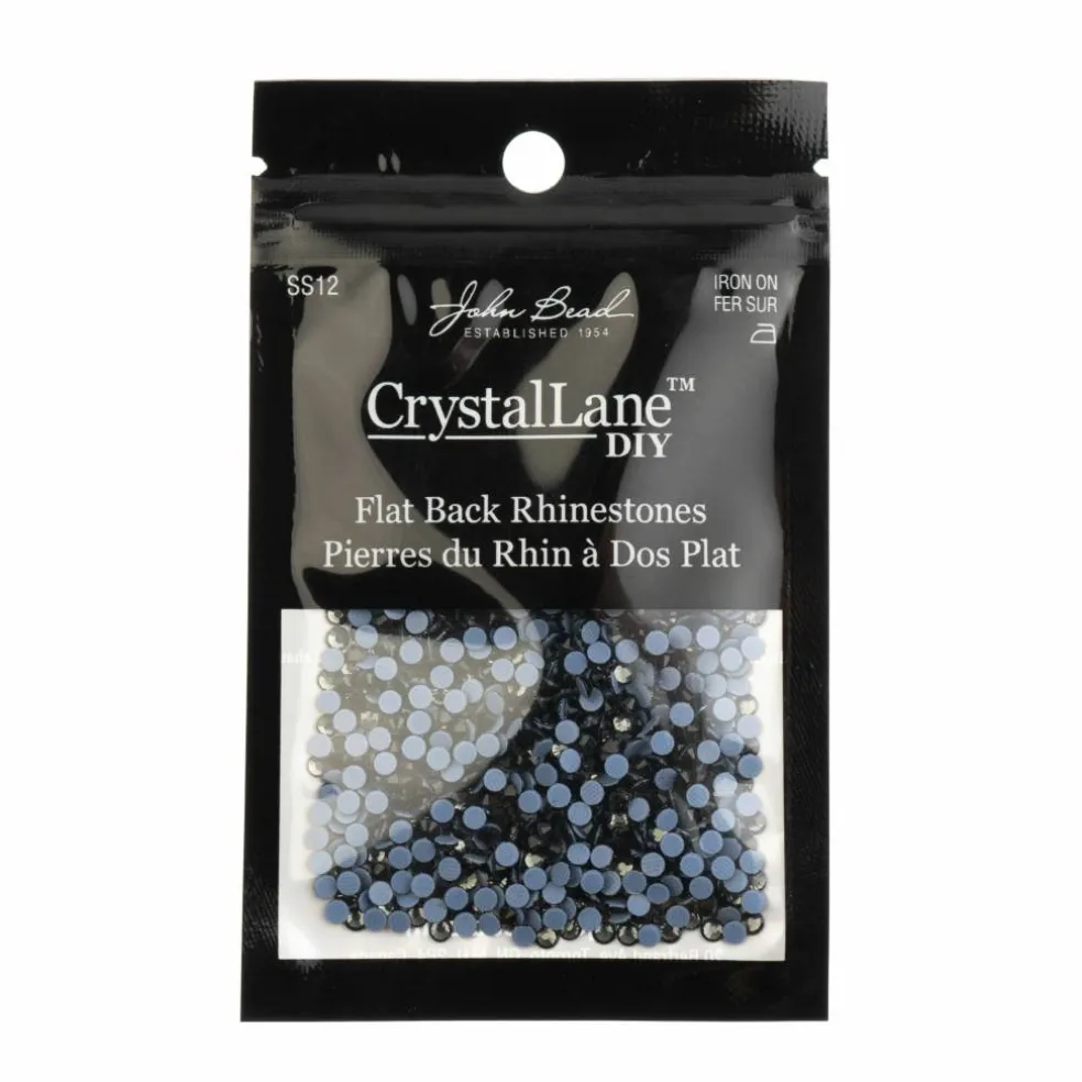 Crystal Lane DIY SS6 Round Glass Flatback Hotfix Rhinestones, 1,440ct.