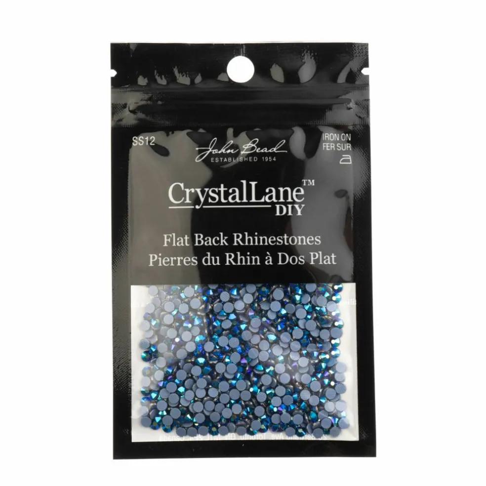 Crystal Lane DIY SS6 Round Glass Flatback Hotfix Rhinestones, 1,440ct.