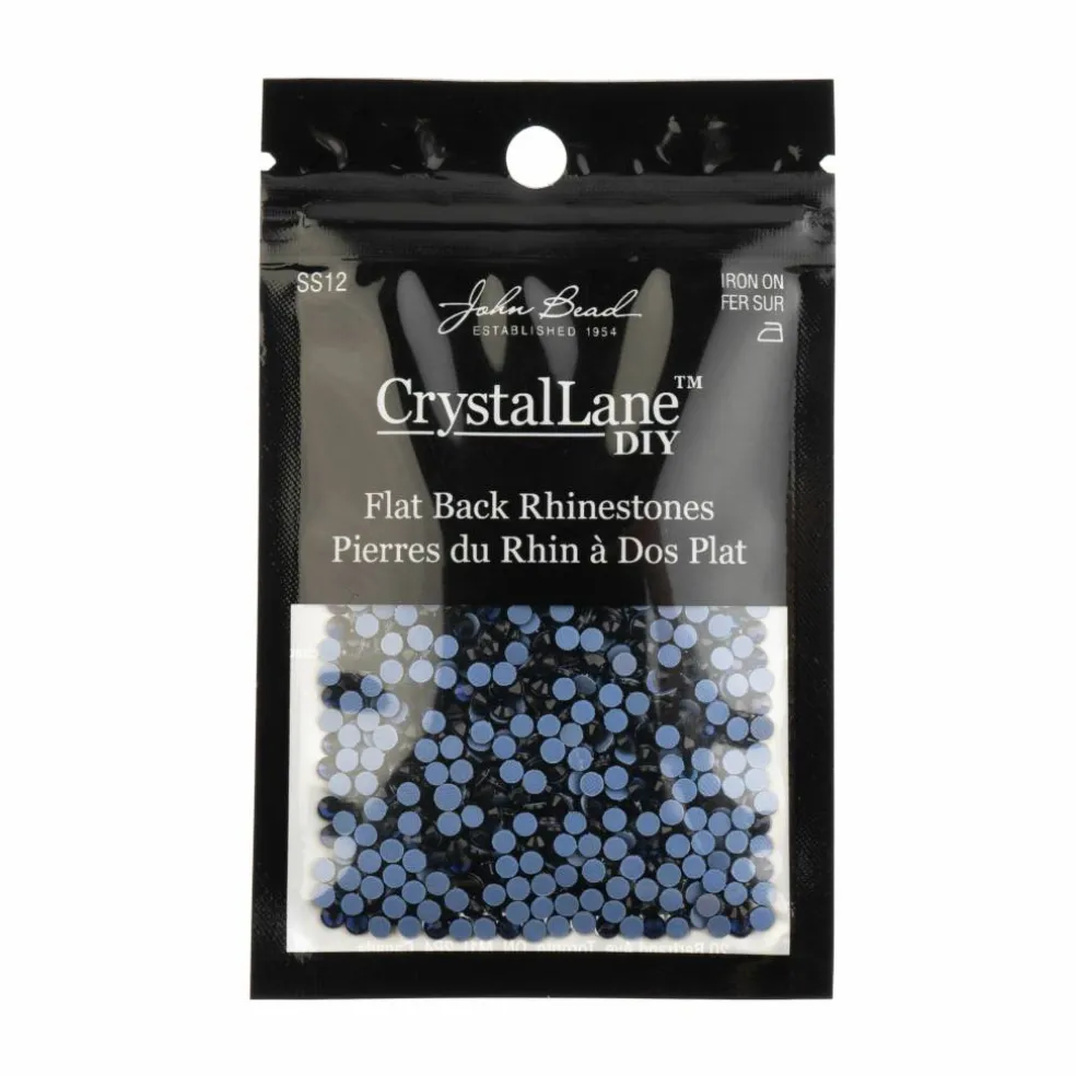 Crystal Lane DIY SS6 Round Glass Flatback Hotfix Rhinestones, 1,440ct.
