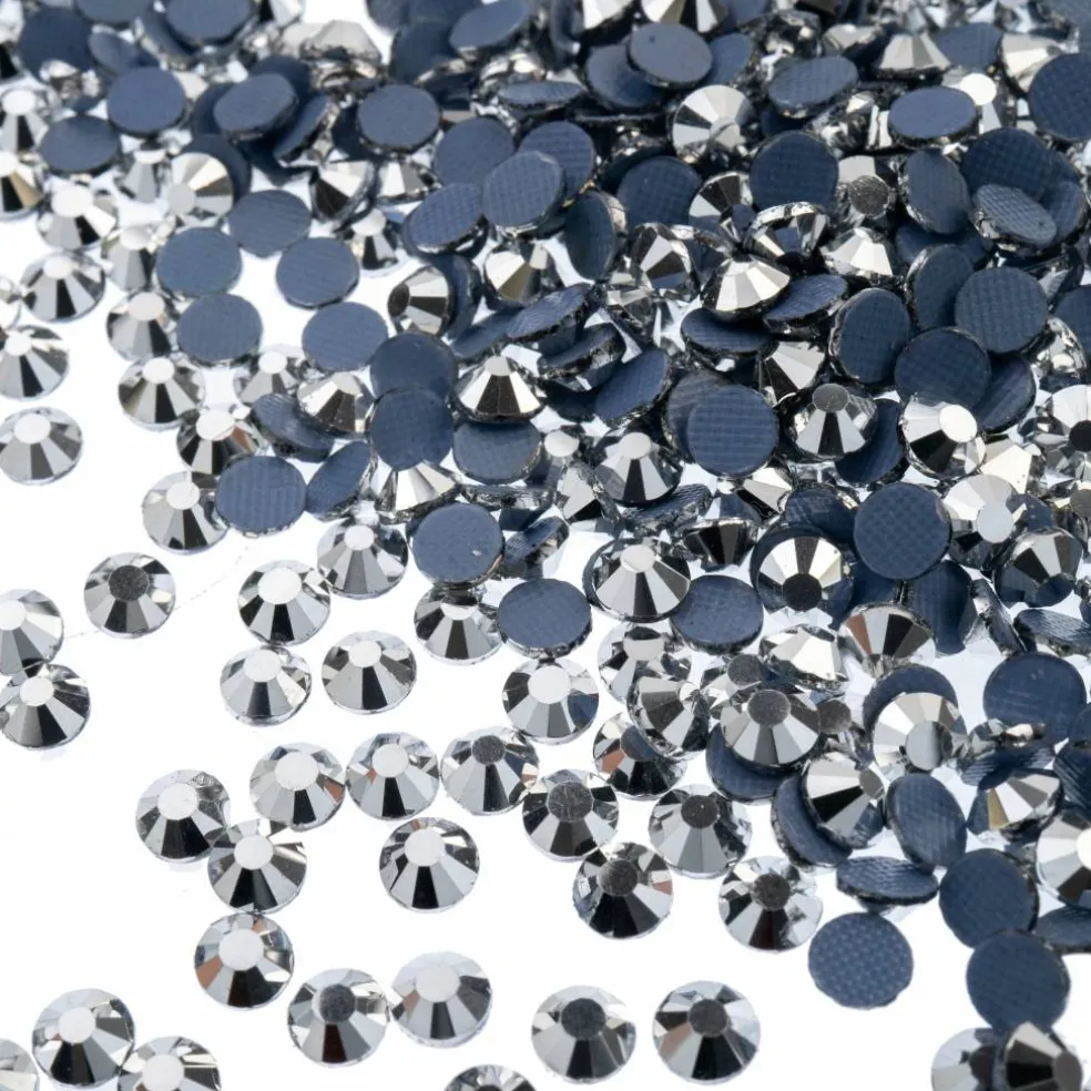 Crystal Lane DIY SS6 Round Glass Flatback Hotfix Rhinestones, 1,440ct.