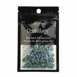Crystal Lane DIY SS6 Round Glass Flatback Hotfix Rhinestones, 1,440ct.