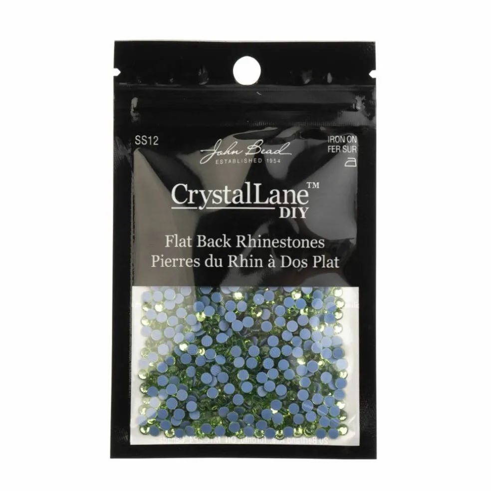 Crystal Lane DIY SS6 Round Glass Flatback Hotfix Rhinestones, 1,440ct.