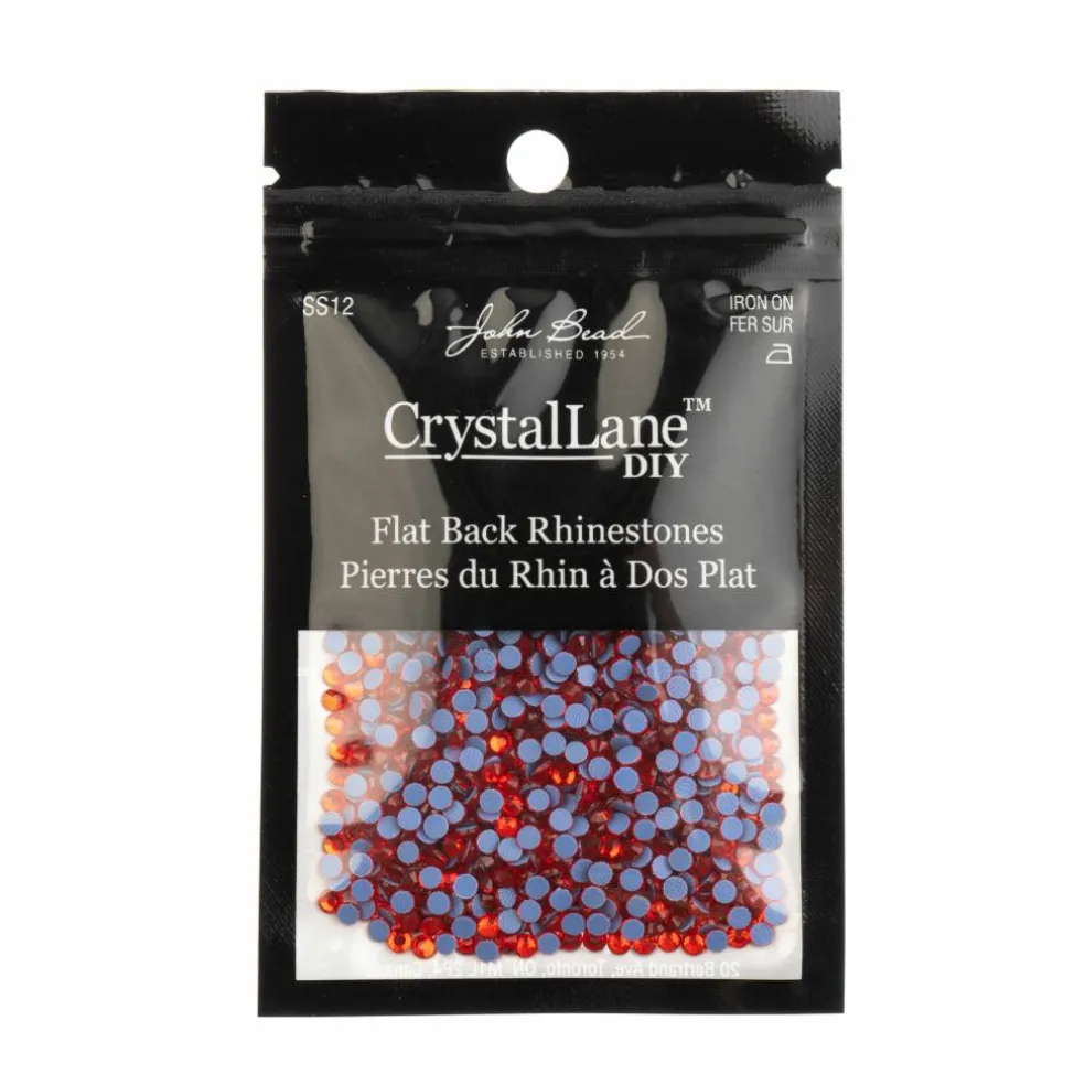 Crystal Lane DIY SS6 Round Glass Flatback Hotfix Rhinestones, 1,440ct.