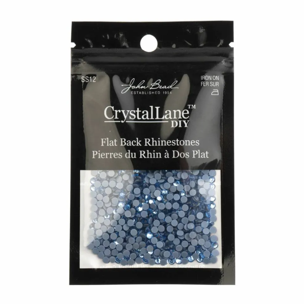 Crystal Lane DIY SS6 Round Glass Flatback Hotfix Rhinestones, 1,440ct.