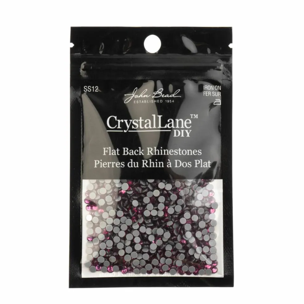 Crystal Lane DIY SS6 Round Glass Flatback Hotfix Rhinestones, 1,440ct.