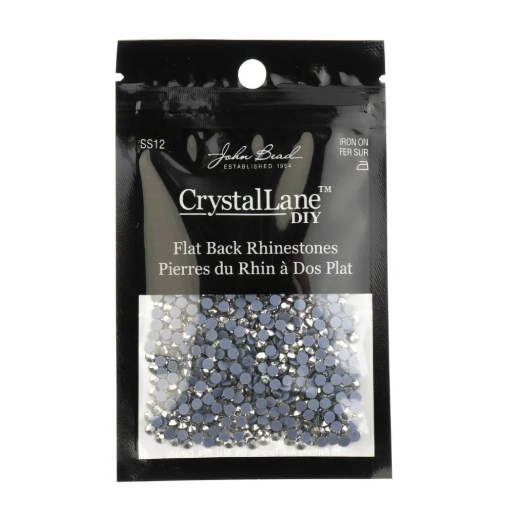 Crystal Lane DIY SS6 Round Glass Flatback Hotfix Rhinestones, 1,440ct.