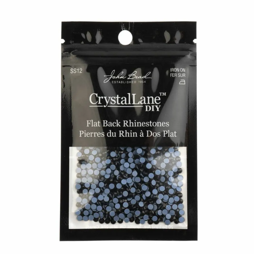 Crystal Lane DIY SS6 Round Glass Flatback Hotfix Rhinestones, 1,440ct.