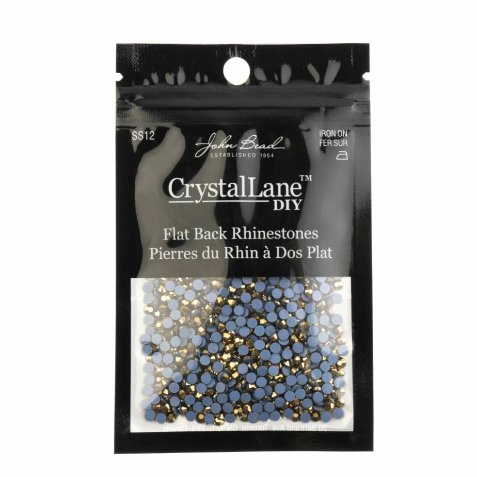 Crystal Lane DIY SS6 Round Glass Flatback Hotfix Rhinestones, 1,440ct.