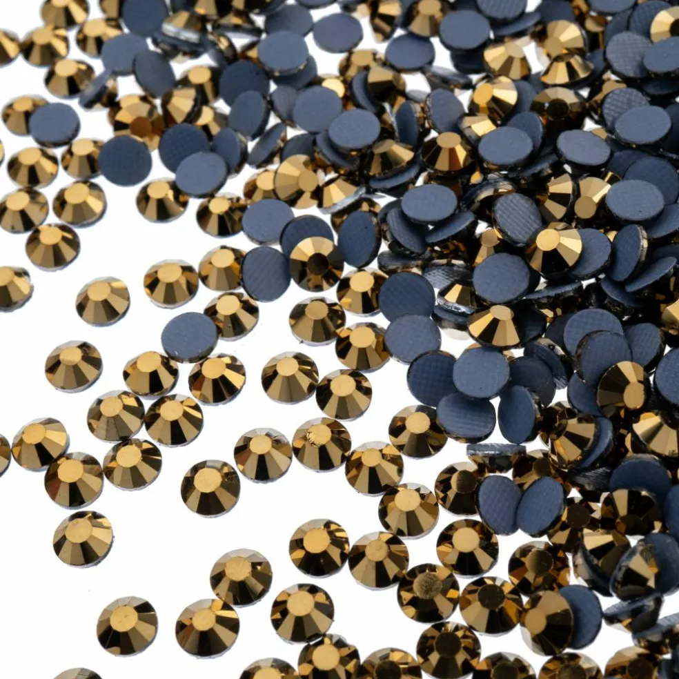 Crystal Lane DIY SS6 Round Glass Flatback Hotfix Rhinestones, 1,440ct.