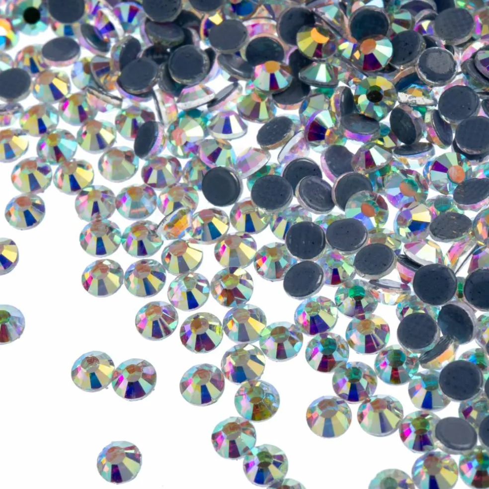 Crystal Lane DIY SS6 Round Glass Flatback Hotfix Rhinestones, 1,440ct.