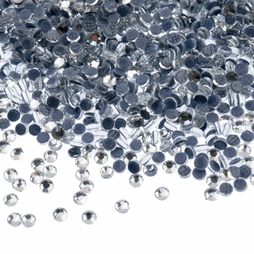 Crystal Lane DIY SS6 Round Glass Flatback Hotfix Rhinestones, 1,440ct.