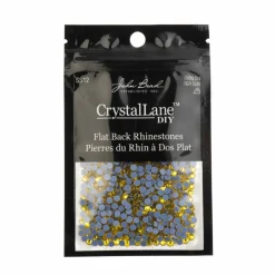 Crystal Lane DIY SS6 Round Glass Flatback Hotfix Rhinestones, 1,440ct.