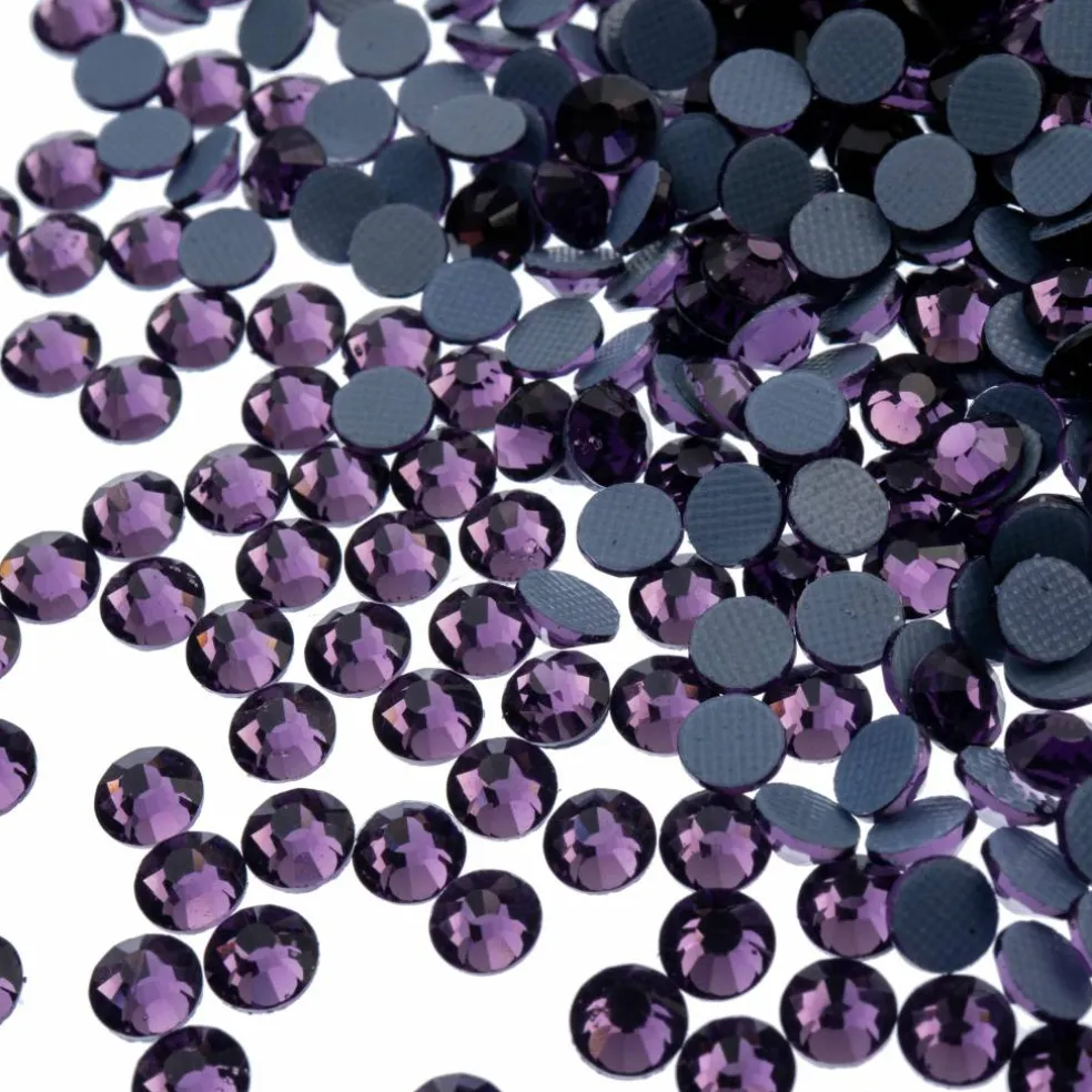 Crystal Lane DIY SS6 Round Glass Flatback Hotfix Rhinestones, 1,440ct.