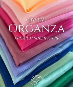 Crystal Organza Fabric by the Yard, 60" Wide Sheer Lightweight Organza for Wedding Dresses, Event Decor, Curtains & Sewing