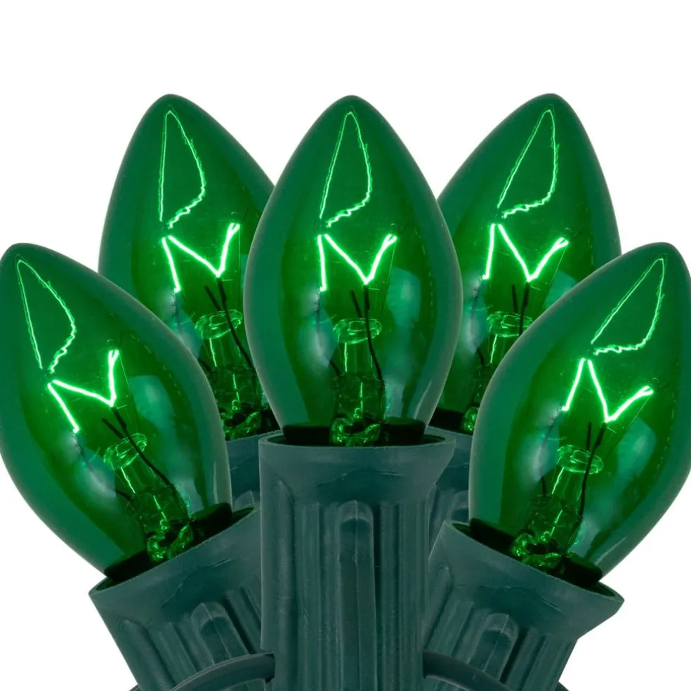 25ct. C7 Christmas String Lights with Green Wire