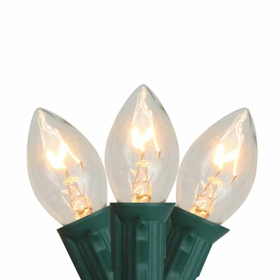 25ct. C7 Christmas String Lights with Green Wire