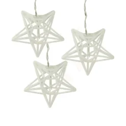 10ct. Clear LED Spun Glass Star Christmas String Lights