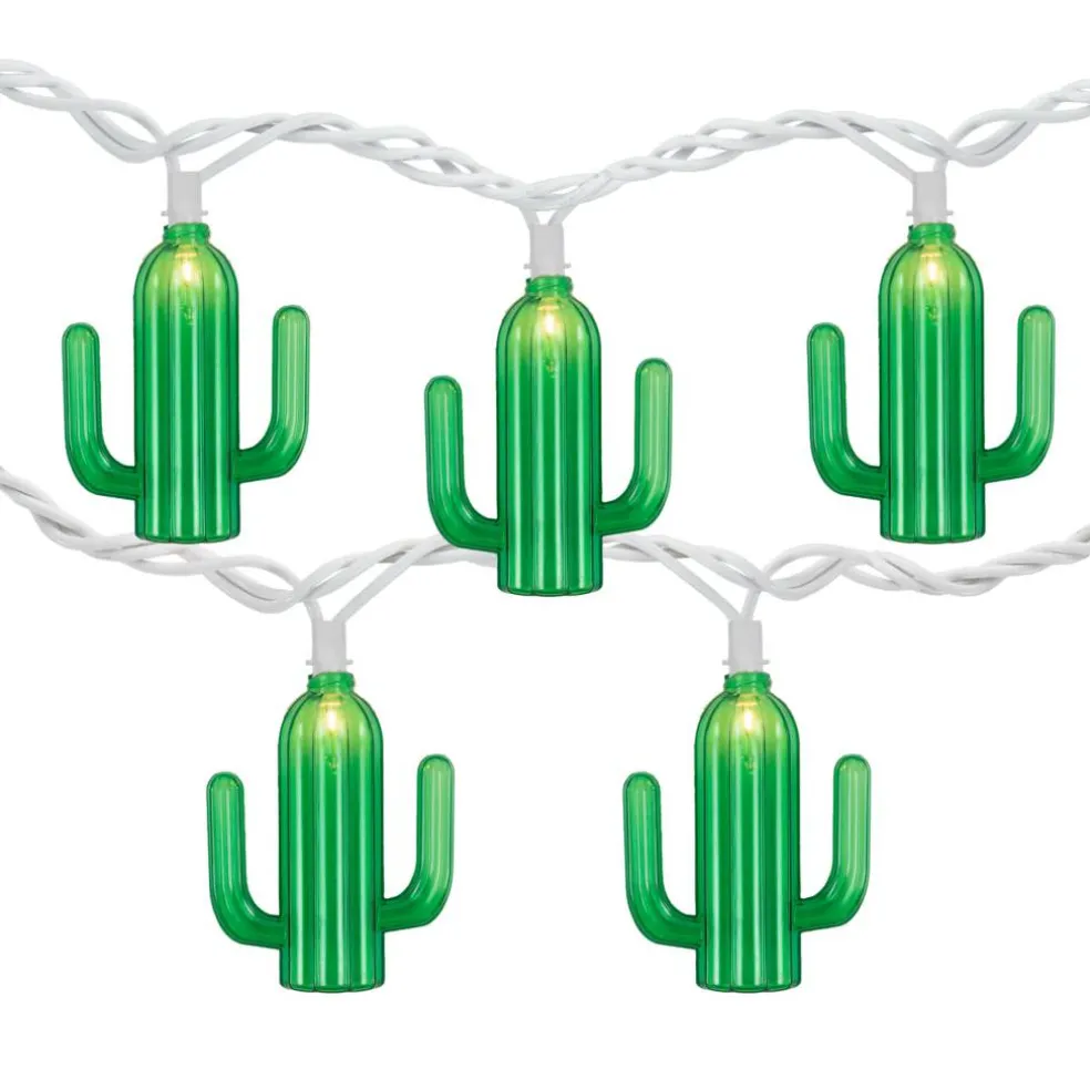 10ct. Green Cactus Patio String Light Set