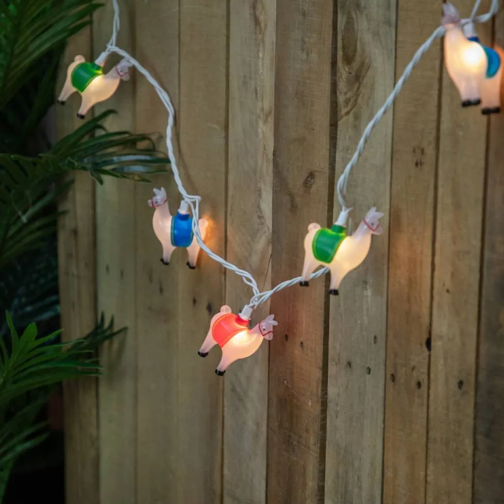 10ct. Llama Patio String Lights