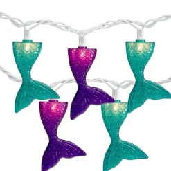 10ct. Mermaid Tails Patio String Lights with White Wire