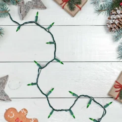 100ct. Mini Christmas String Lights with Green Wire