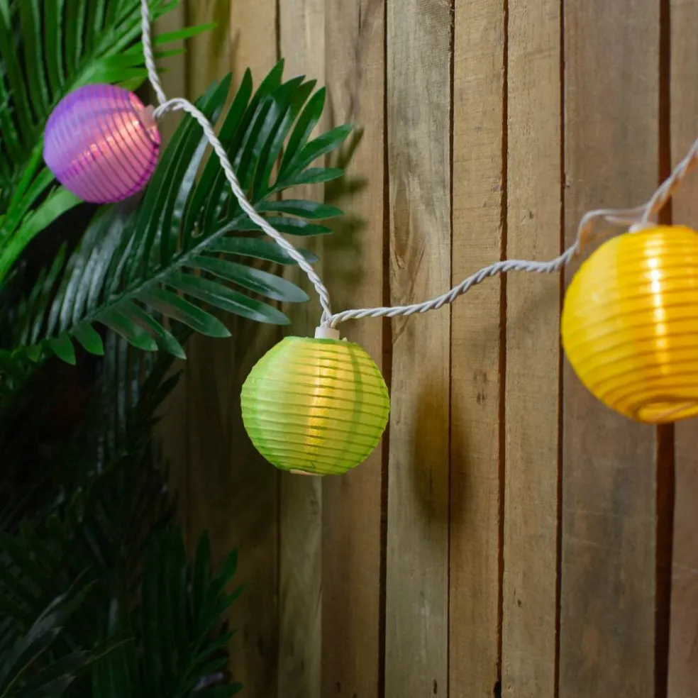 10ct. Multicolor Summer Paper Lantern Patio String Lights