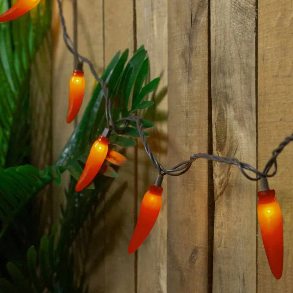 35ct. Orange Chili Pepper Patio String Light Set