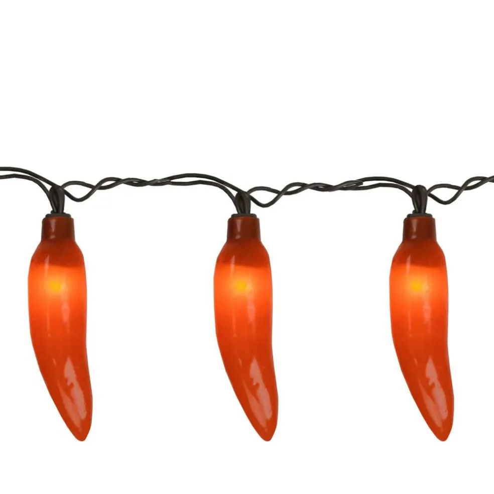 35ct. Orange Chili Pepper Patio String Light Set
