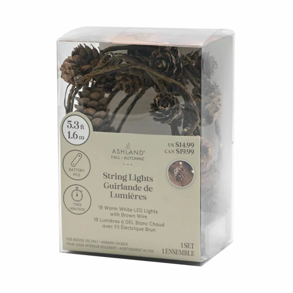 18ct. Pinecones LED String Lights by Ashland®