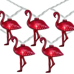10ct. Pink Flamingo Summer Patio String Lights