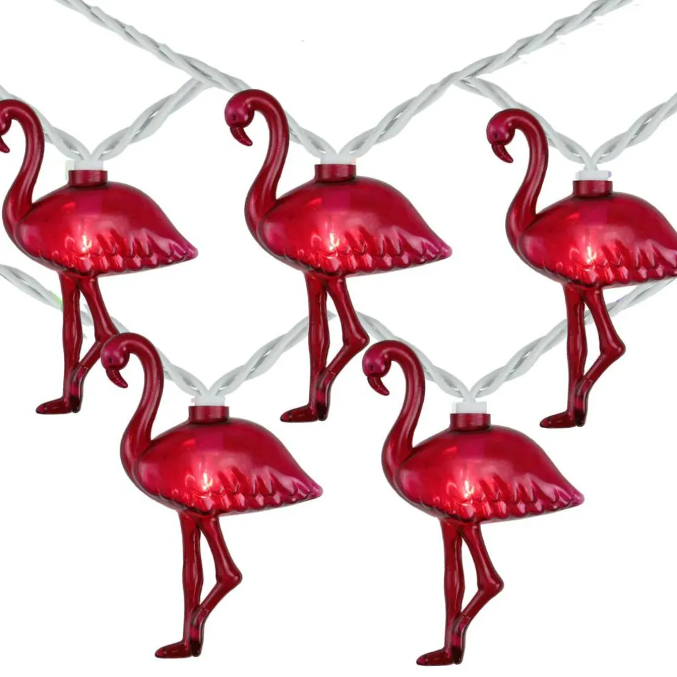 10ct. Pink Flamingo Summer Patio String Lights