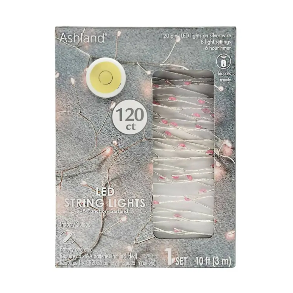 120ct. Pink LED String Lights Garland by Ashland®
