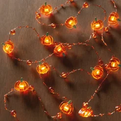 18ct. Pumpkin & Beads Icon LED String Lights by Ashland®