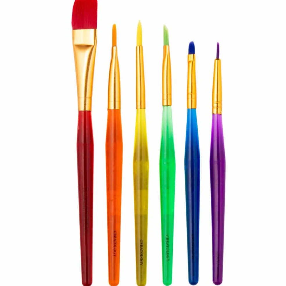 6 ct. Taklon Bristle Paintbrushes by Creatology™