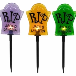 3ct. Tombstone Halloween Pathway Markers